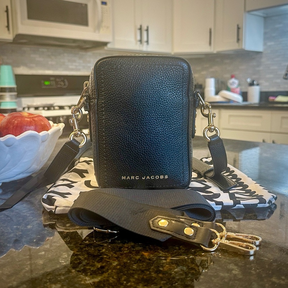 Marc Jacobs Black Leather Crossbody Bag + 2 Bonus Corduroy Bags!!